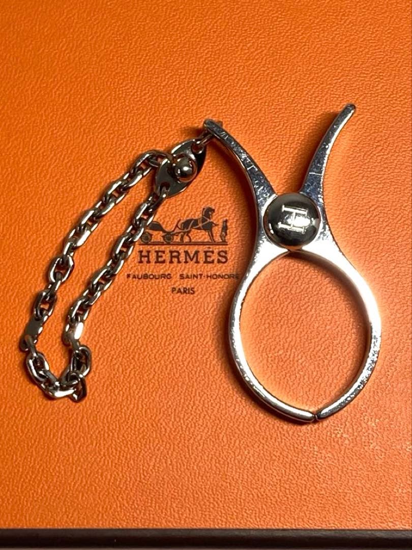 良品　HERMES エルメス　フィルー　シルバー金具　グローブホルダー　チャーム