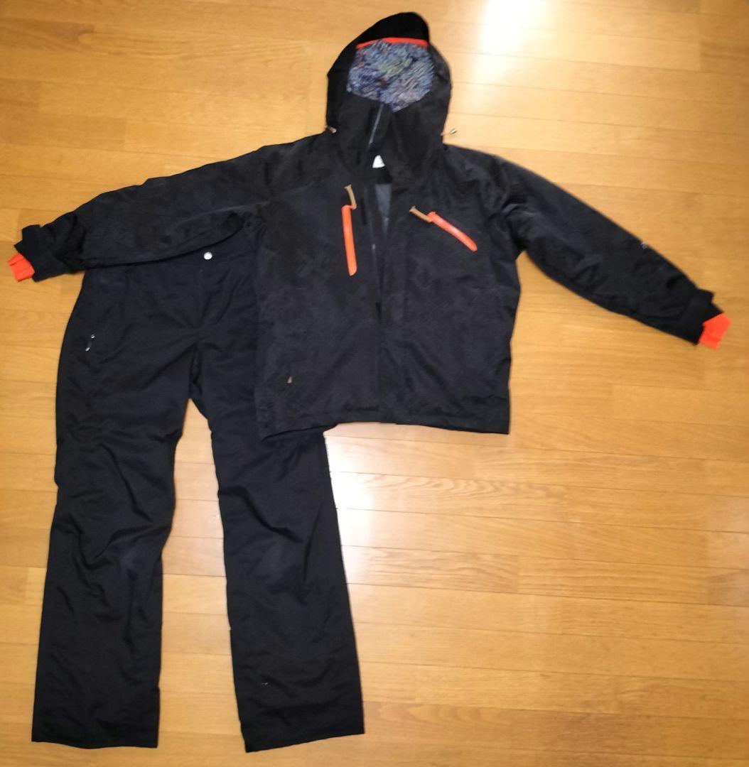 Phenix メンズ スキーウェア 黒/オレンジ 上下セット