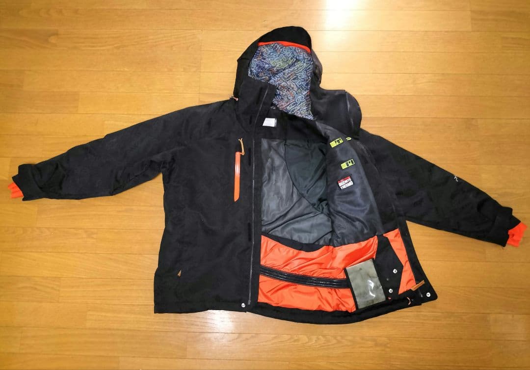 Phenix メンズ スキーウェア 黒/オレンジ 上下セット