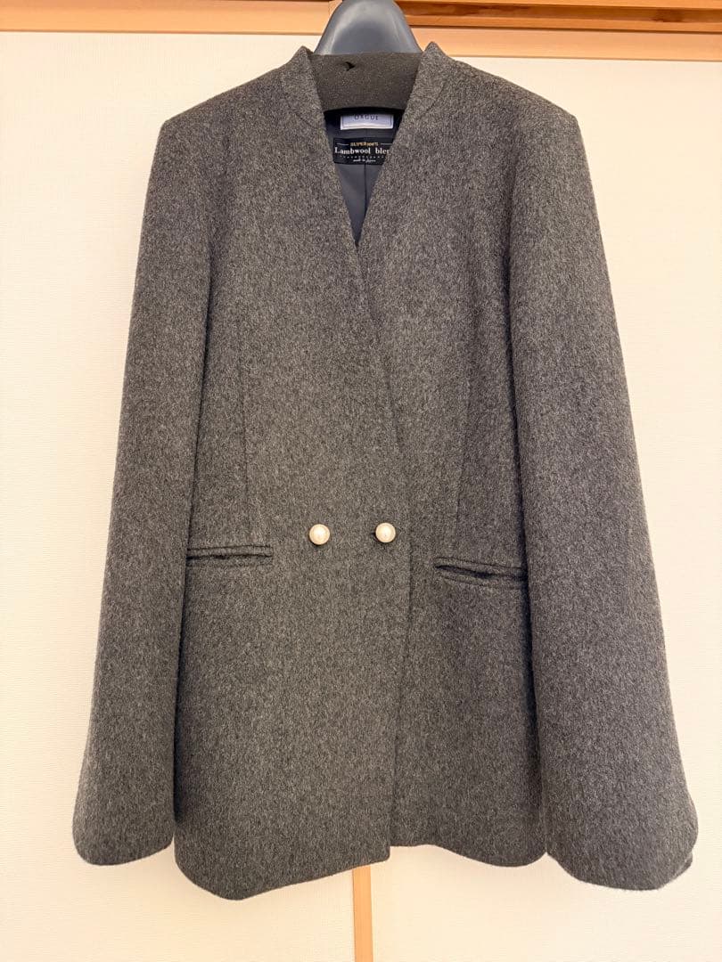 オルグ　orgue No collar pearl coat コート