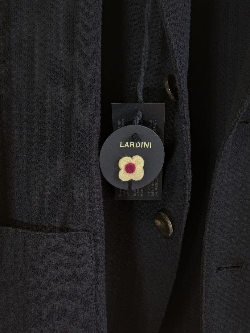 【新品未使用】ラルディーニ ワッフル ニットジャケット 紺 50 袖未処理