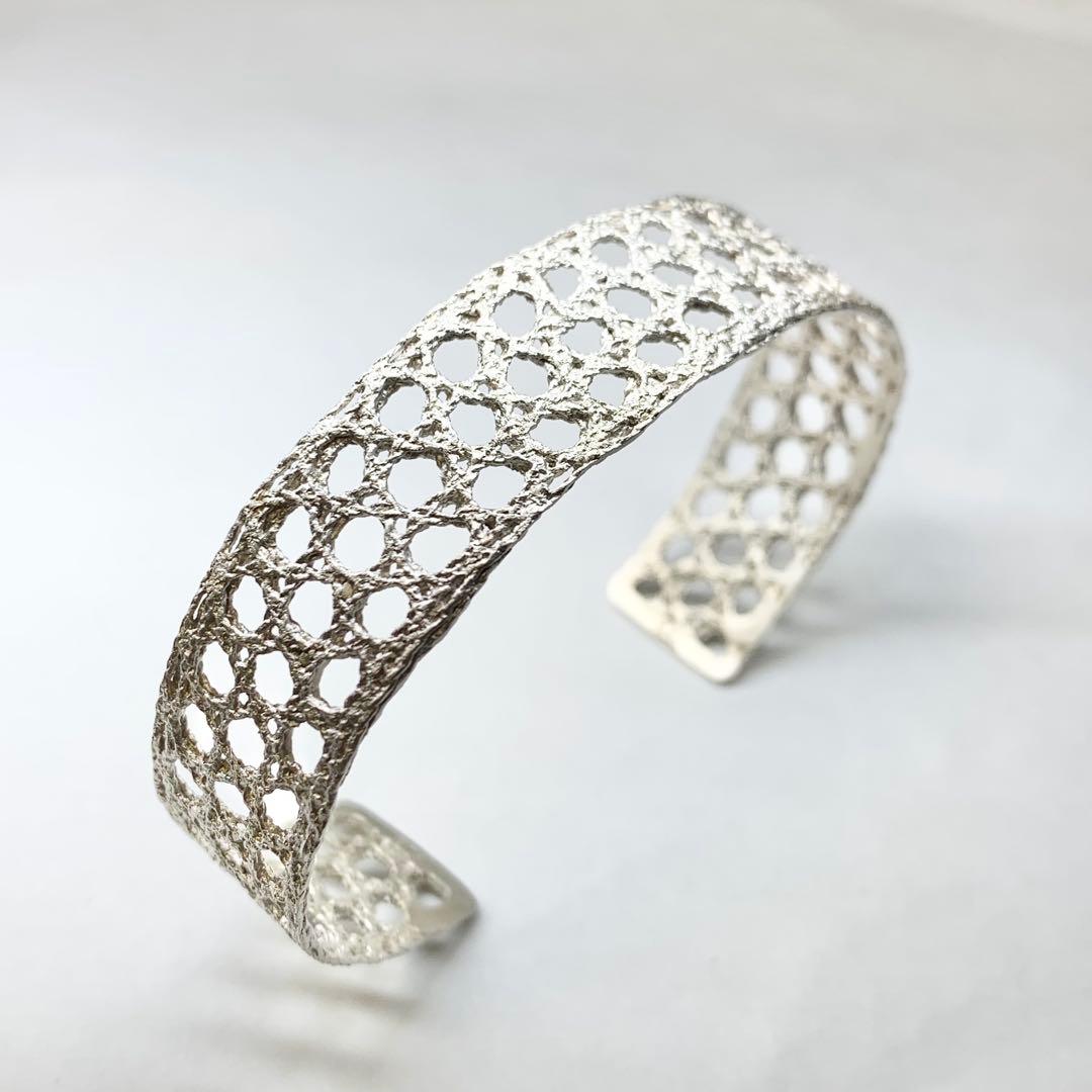 未使用級 MAISON RUBUS レースバングル シルバー 付属品