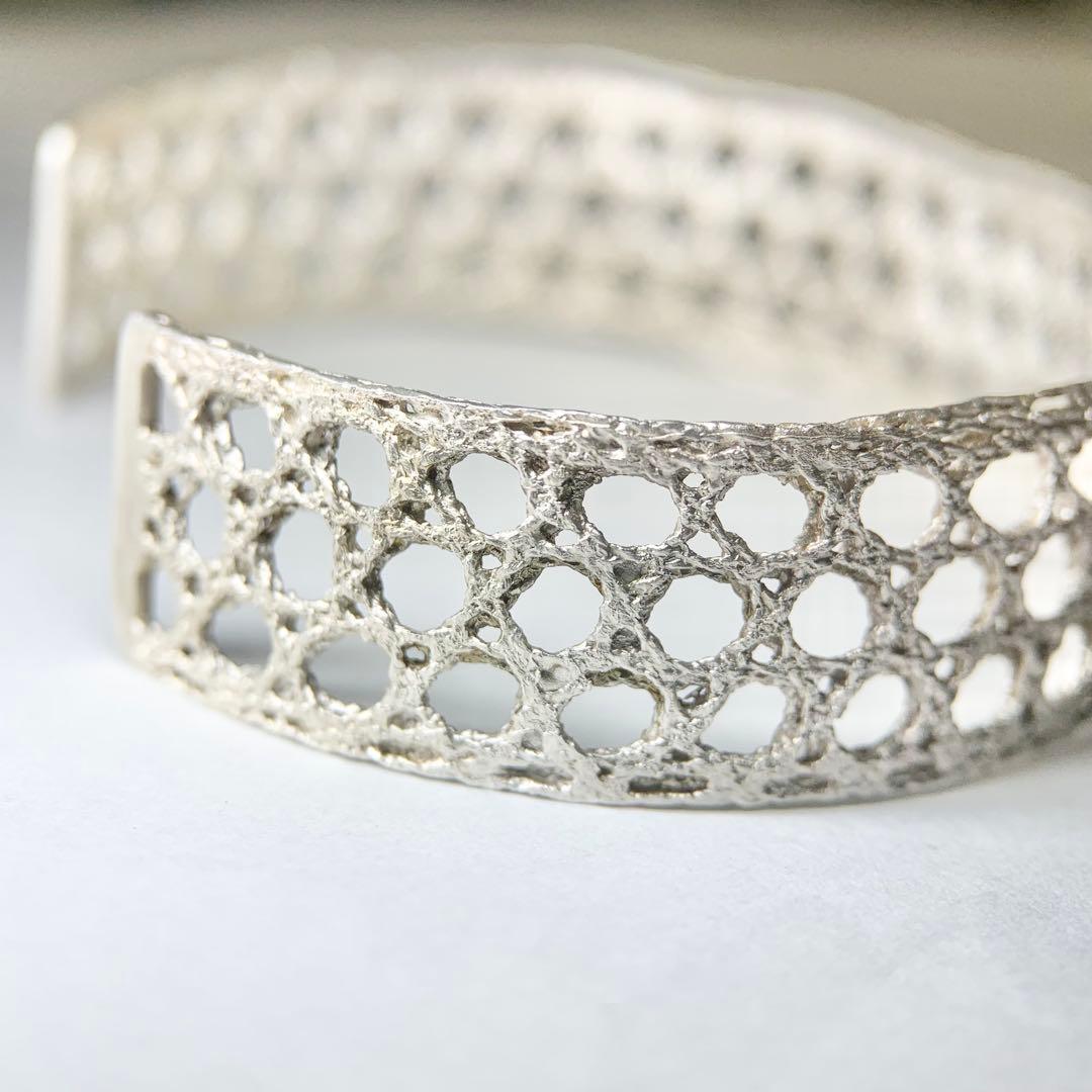 未使用級 MAISON RUBUS レースバングル シルバー 付属品