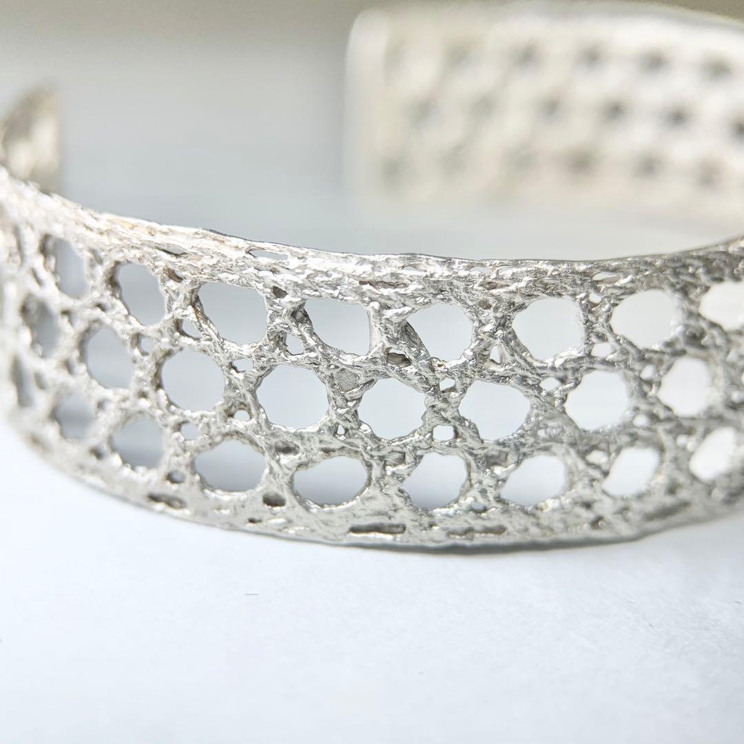 未使用級 MAISON RUBUS レースバングル シルバー 付属品