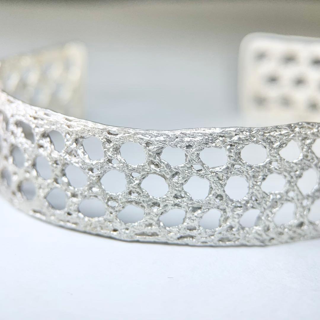 未使用級 MAISON RUBUS レースバングル シルバー 付属品