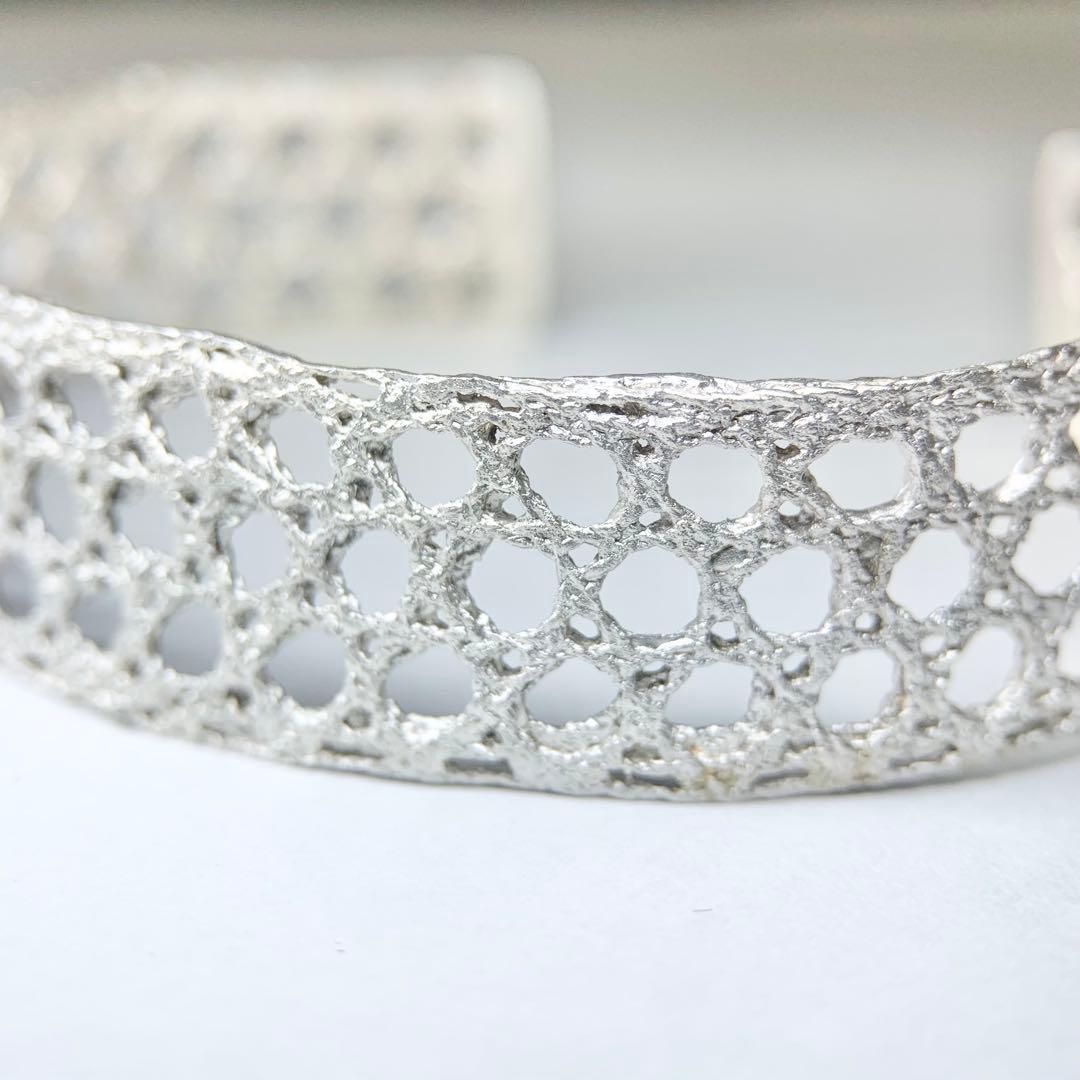 未使用級 MAISON RUBUS レースバングル シルバー 付属品