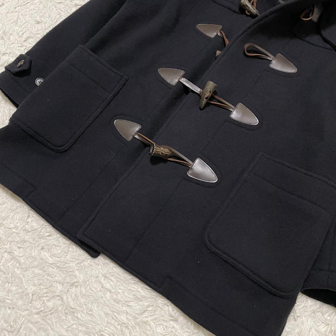 未使用に近い　ヴァンヂャケット　カシミヤダッフルコート　L　ネイビー　チェック柄