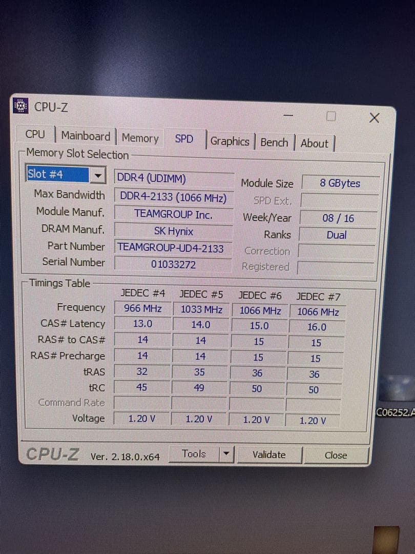 TEAMGROUP DDR4-2133MHz 16GB (8GB×2枚)