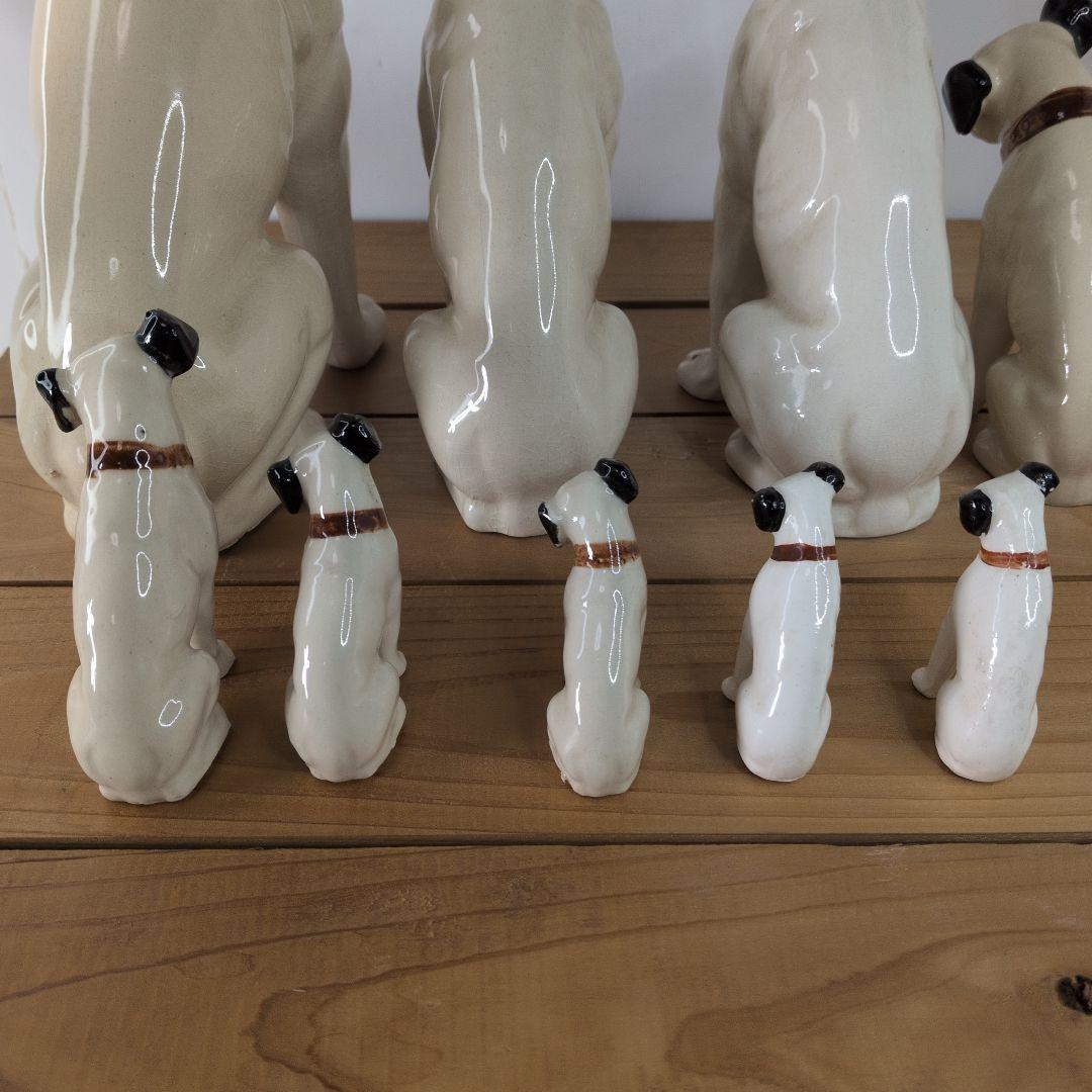 ひでさん【 ヴィンテージ 】 ニッパー君／ビクター／陶器製置物9体セット