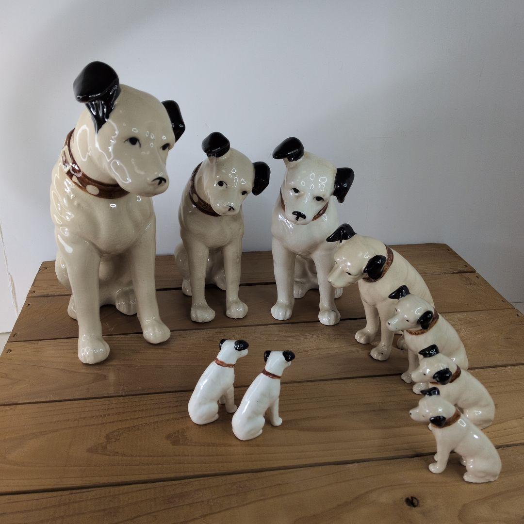 ひでさん【 ヴィンテージ 】 ニッパー君／ビクター／陶器製置物9体セット