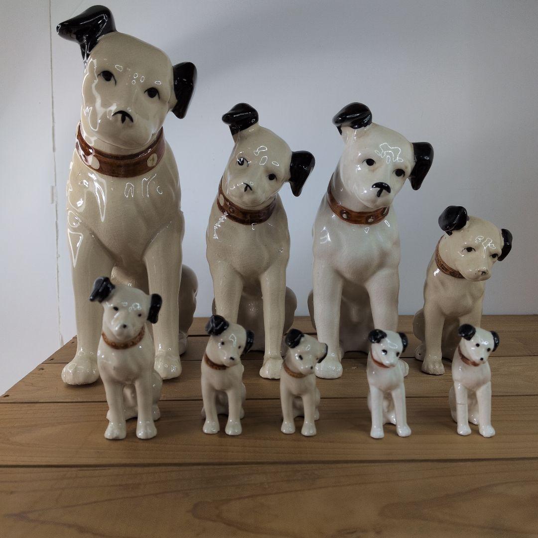 ひでさん【 ヴィンテージ 】 ニッパー君／ビクター／陶器製置物9体セット