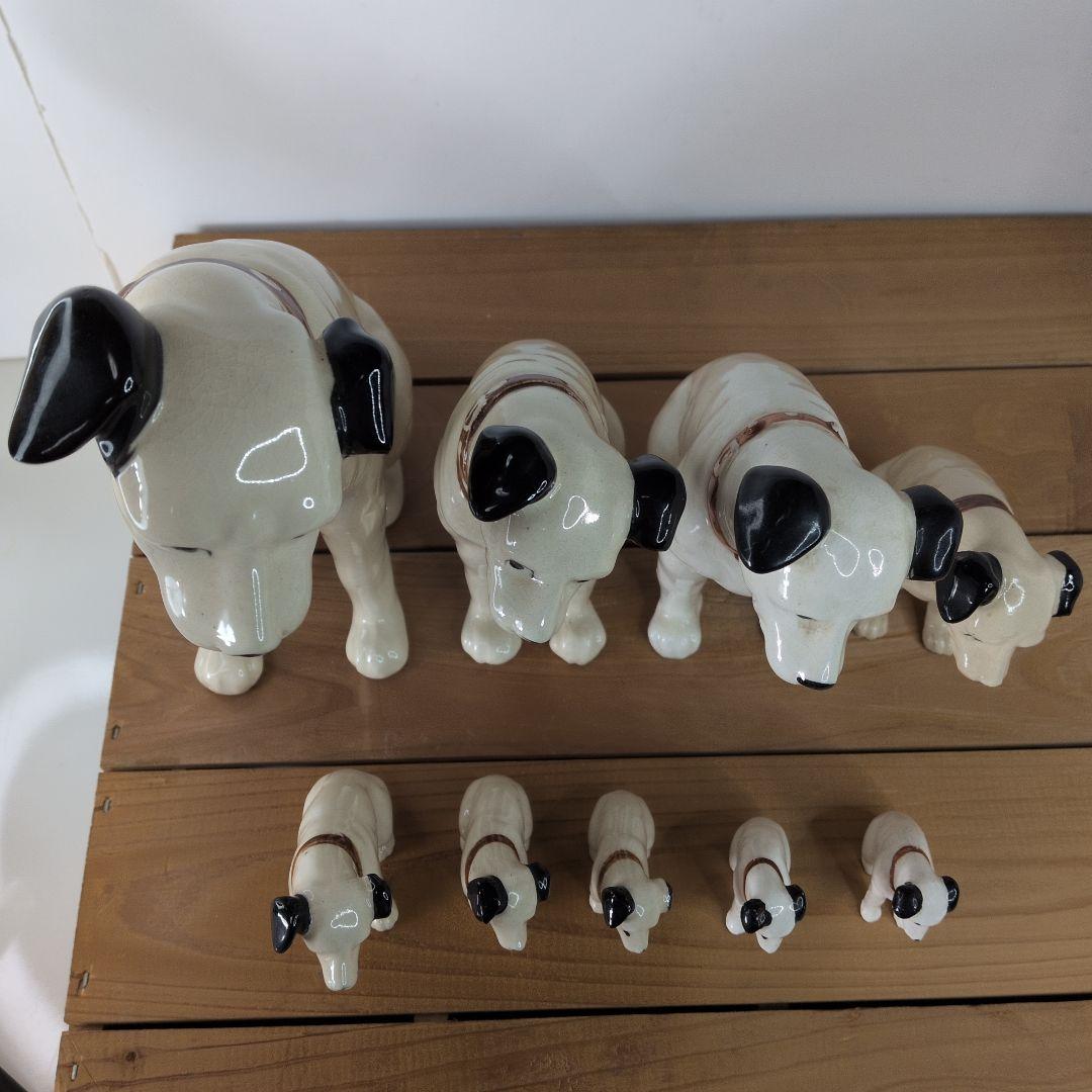 ひでさん【 ヴィンテージ 】 ニッパー君／ビクター／陶器製置物9体セット
