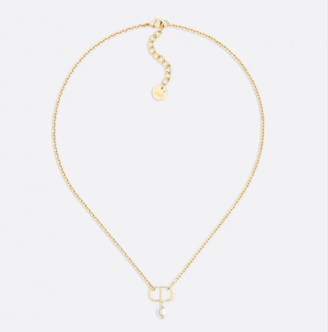 Petit CD ネックレス メタル & レジンパール