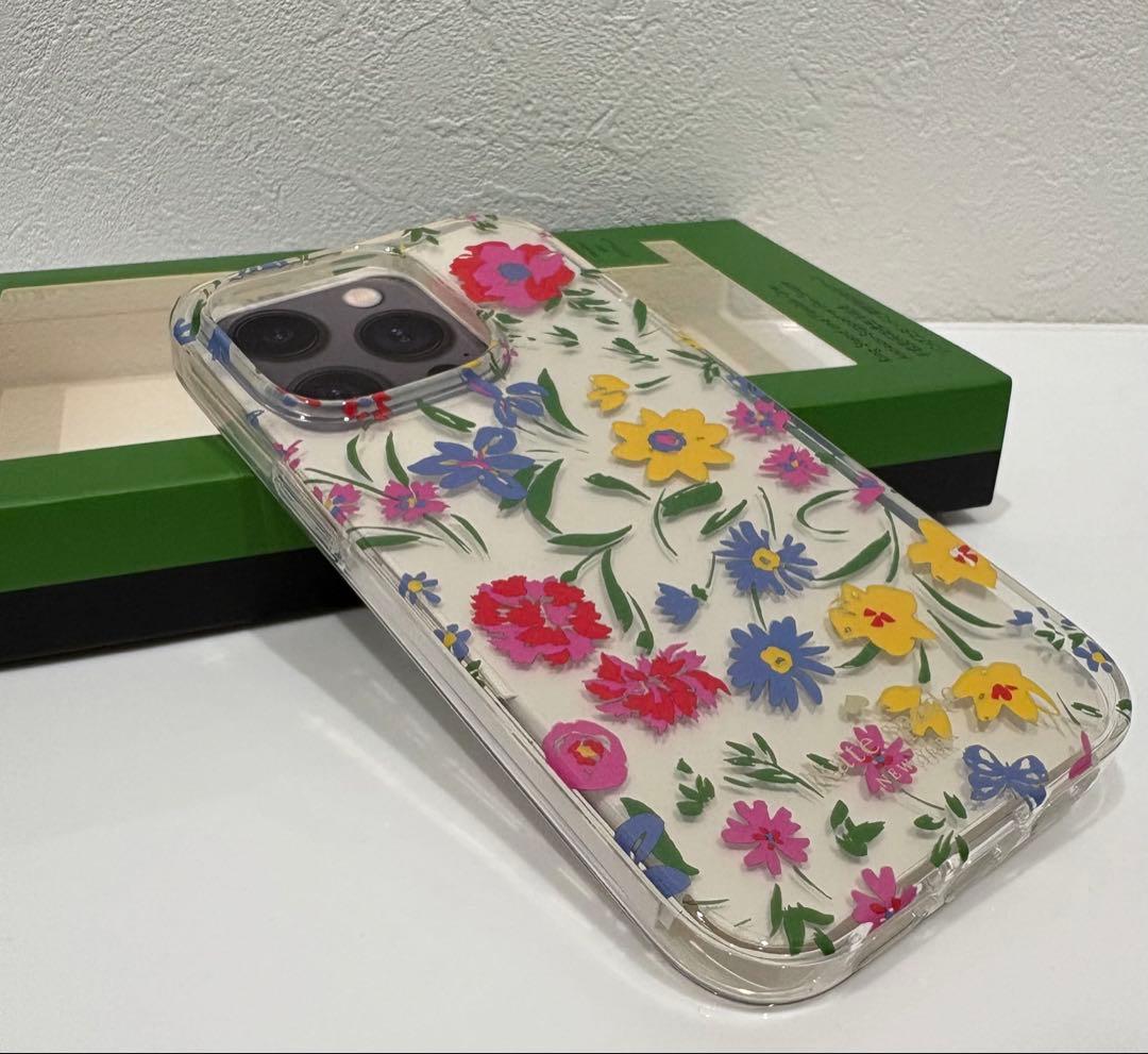 ☆美品☆ KATE SPADE iPhone14Proケース スマホリング付属