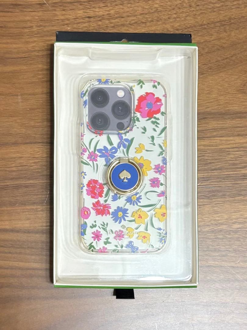☆美品☆ KATE SPADE iPhone14Proケース スマホリング付属
