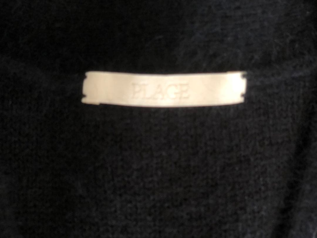 Plage Fur Midiカーディガン黒ファートップス ブラック