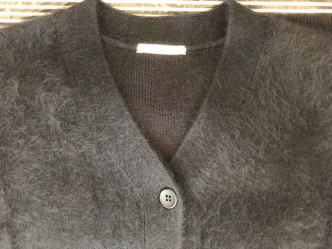 Plage Fur Midiカーディガン黒ファートップス ブラック