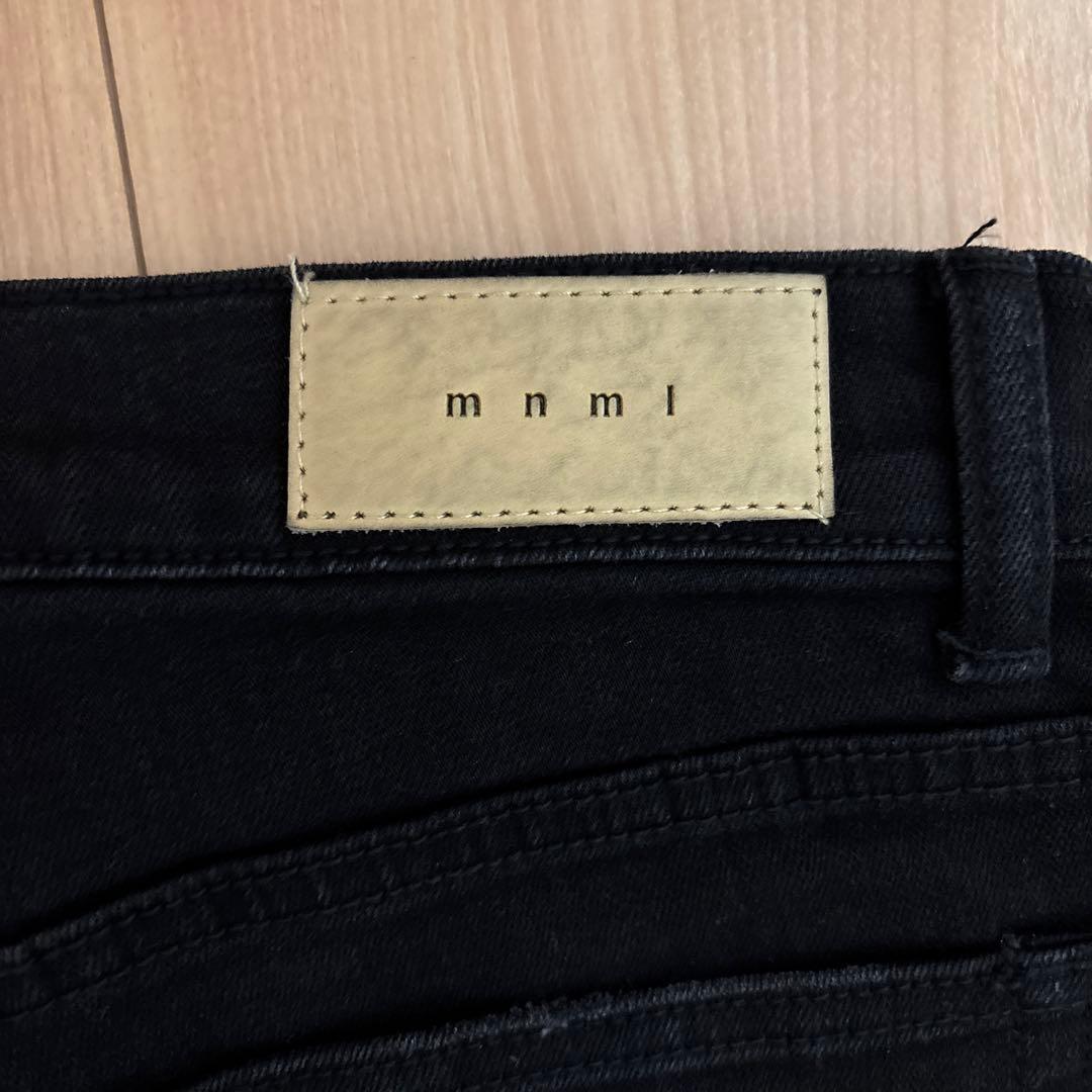mnml ブラック ダメージスキニージーンズ