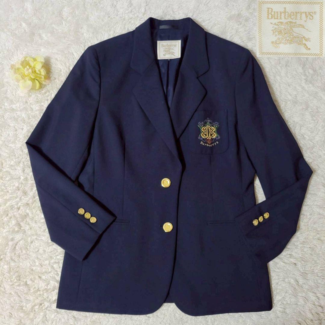 美品✨　バーバリーズ　テーラードジャケット　エンブレム刺繍　金ボタン　11号　L