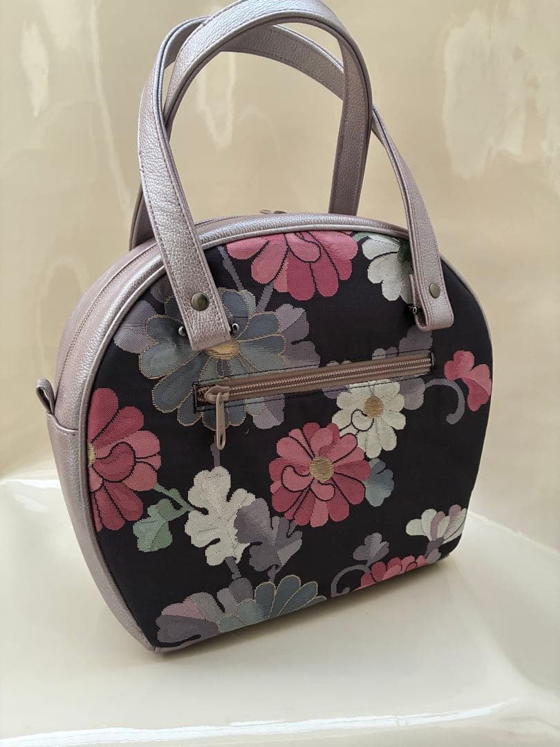 帯リメイク丸型ファスナーバック25-19