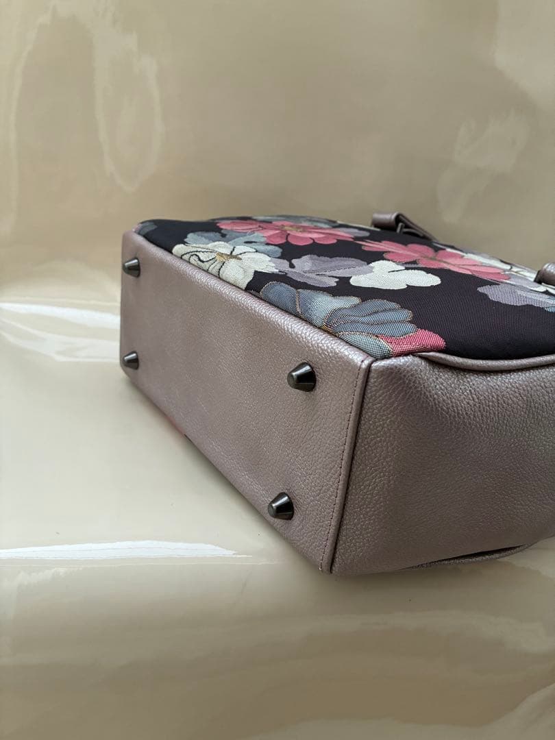 帯リメイク丸型ファスナーバック25-19