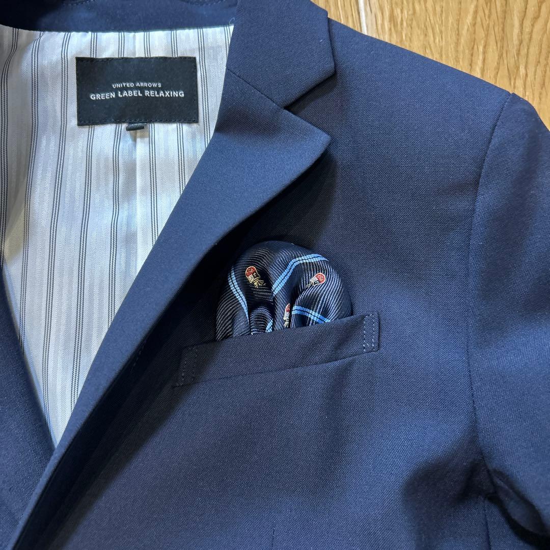 ユナイテッドアローズ　ネイビー フォーマルスーツ 130cm シャツネクタイ付き
