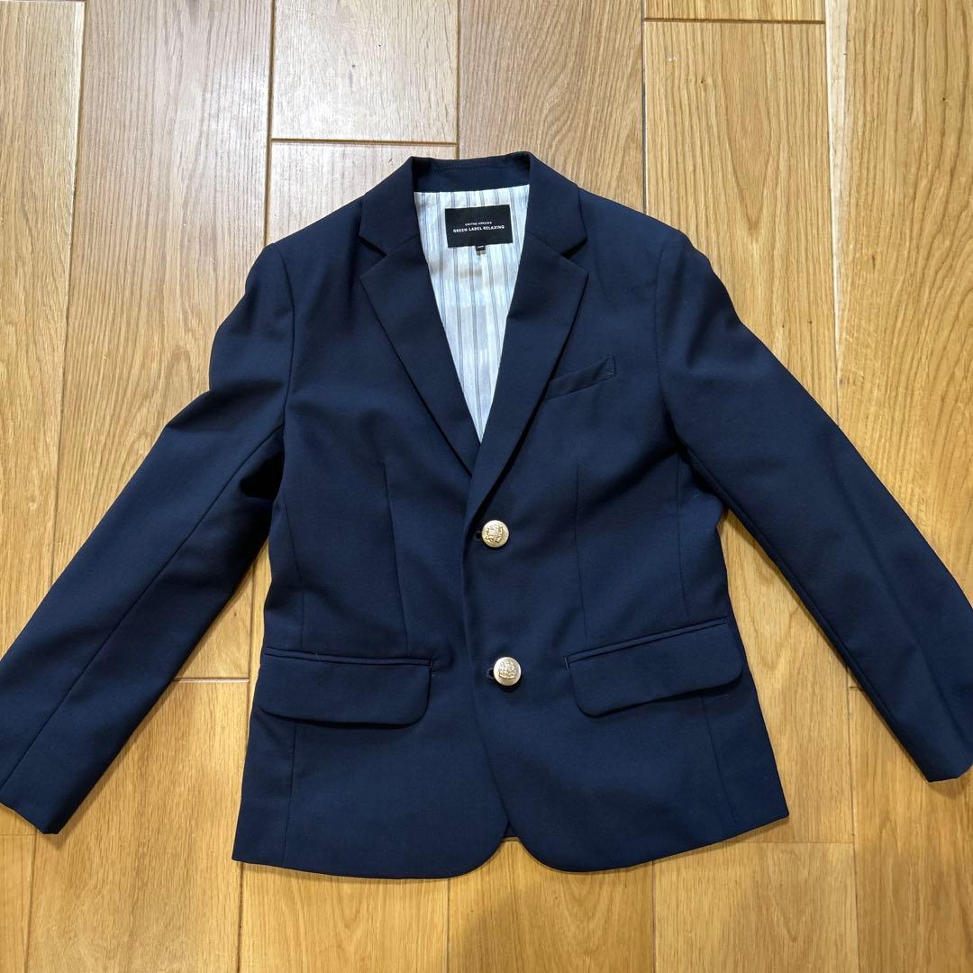 ユナイテッドアローズ　ネイビー フォーマルスーツ 130cm シャツネクタイ付き