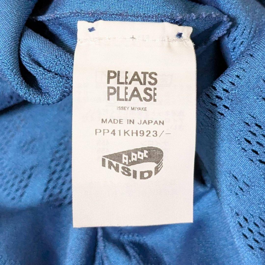 プリーツプリーズ 2024年モデル ワンピース 総柄 ブルー フリーサイズ