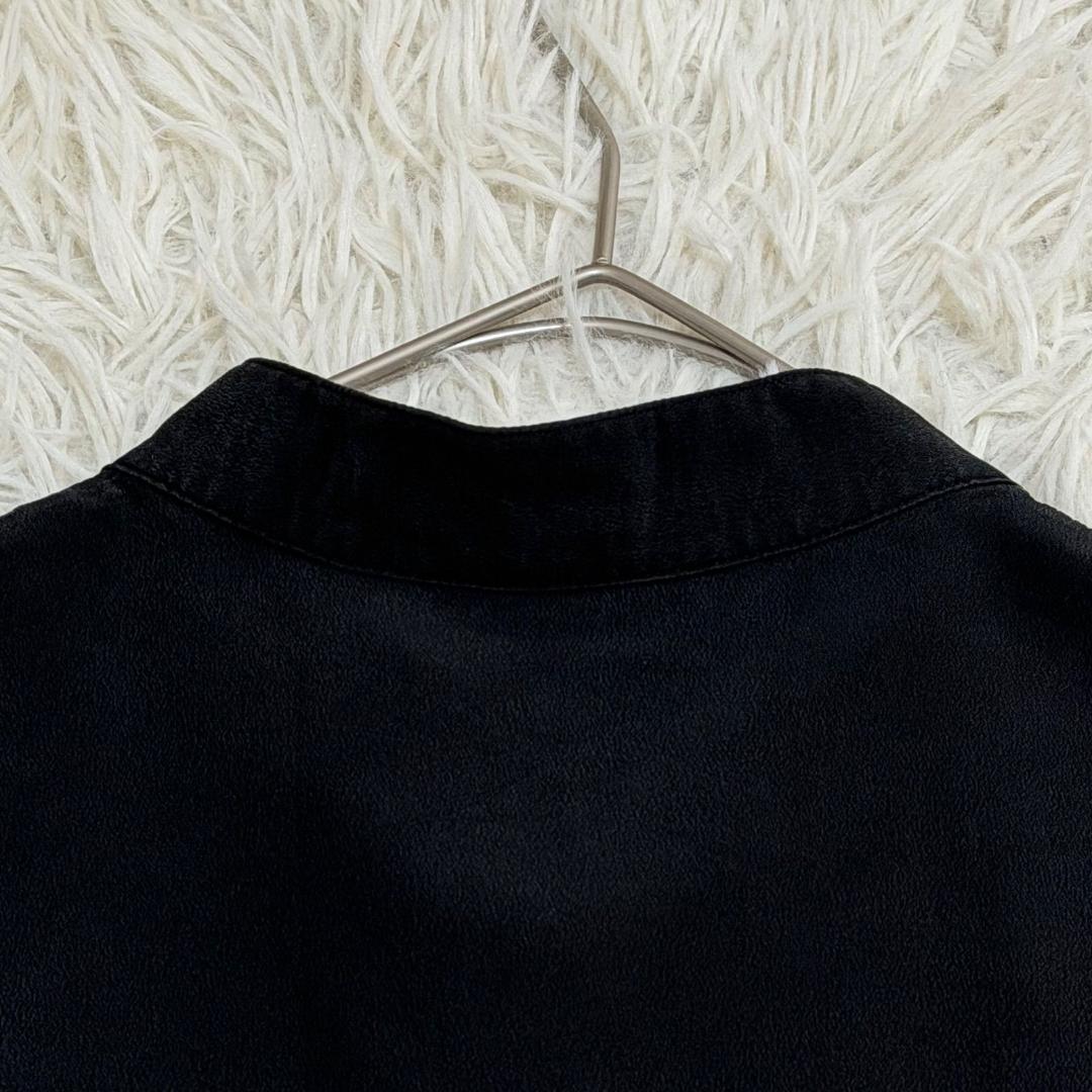 16255✨ザ ロウ シルクノースリーブ チュニック 黒 ブラック M