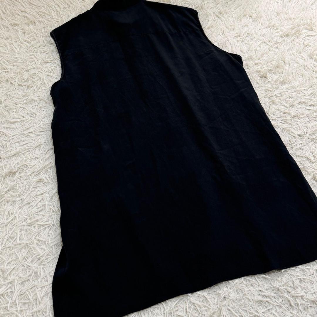 16255✨ザ ロウ シルクノースリーブ チュニック 黒 ブラック M