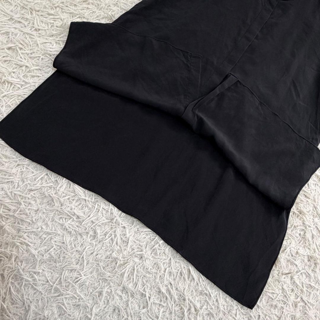 16255✨ザ ロウ シルクノースリーブ チュニック 黒 ブラック M