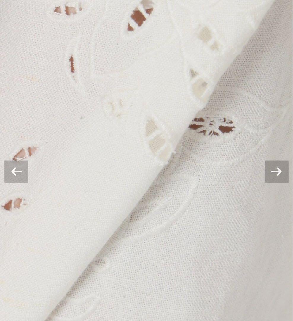 IENA /コットンリネンカットワークレース イージーパンツ