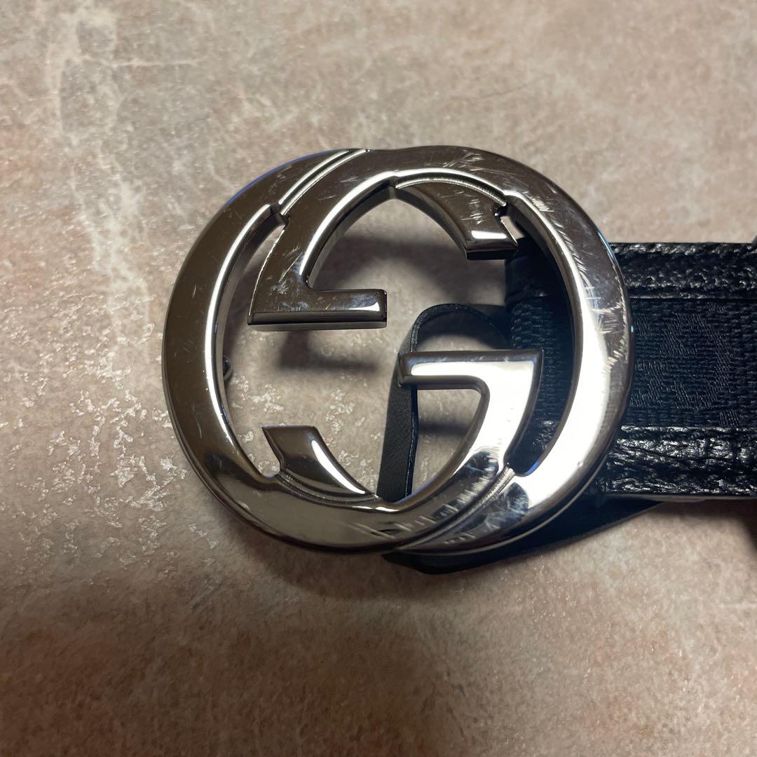 GUCCI ブラック GGロゴバックルベルト