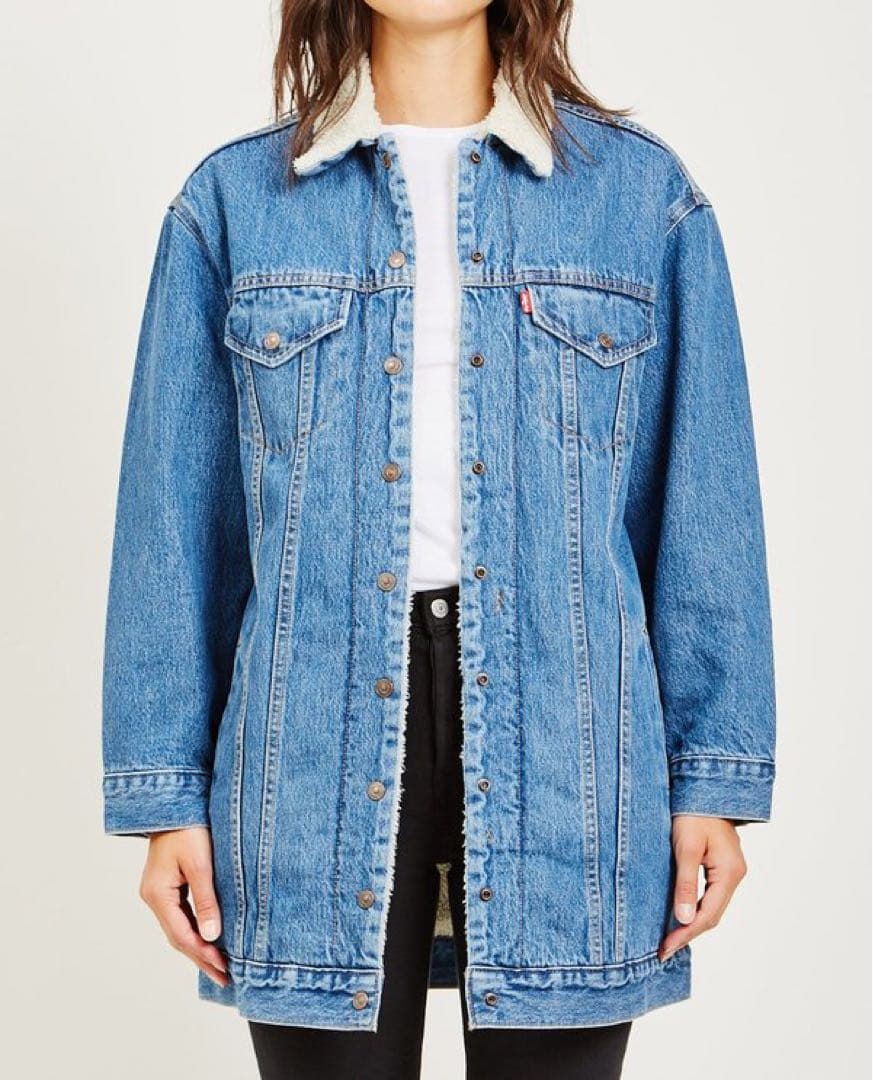 新品未使用★リーバイスプレミアムデニムジャケットボアジャケットロング丈