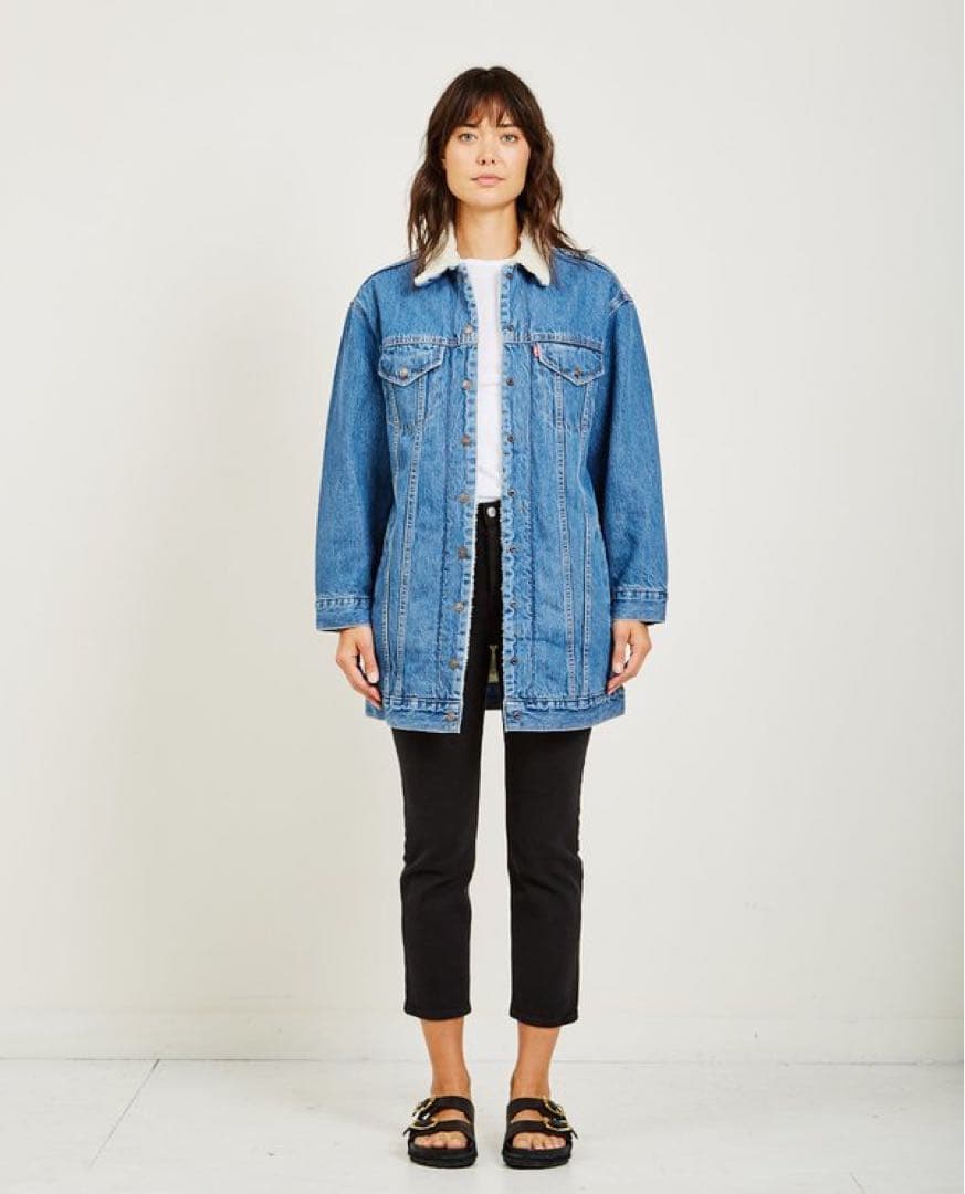 新品未使用★リーバイスプレミアムデニムジャケットボアジャケットロング丈