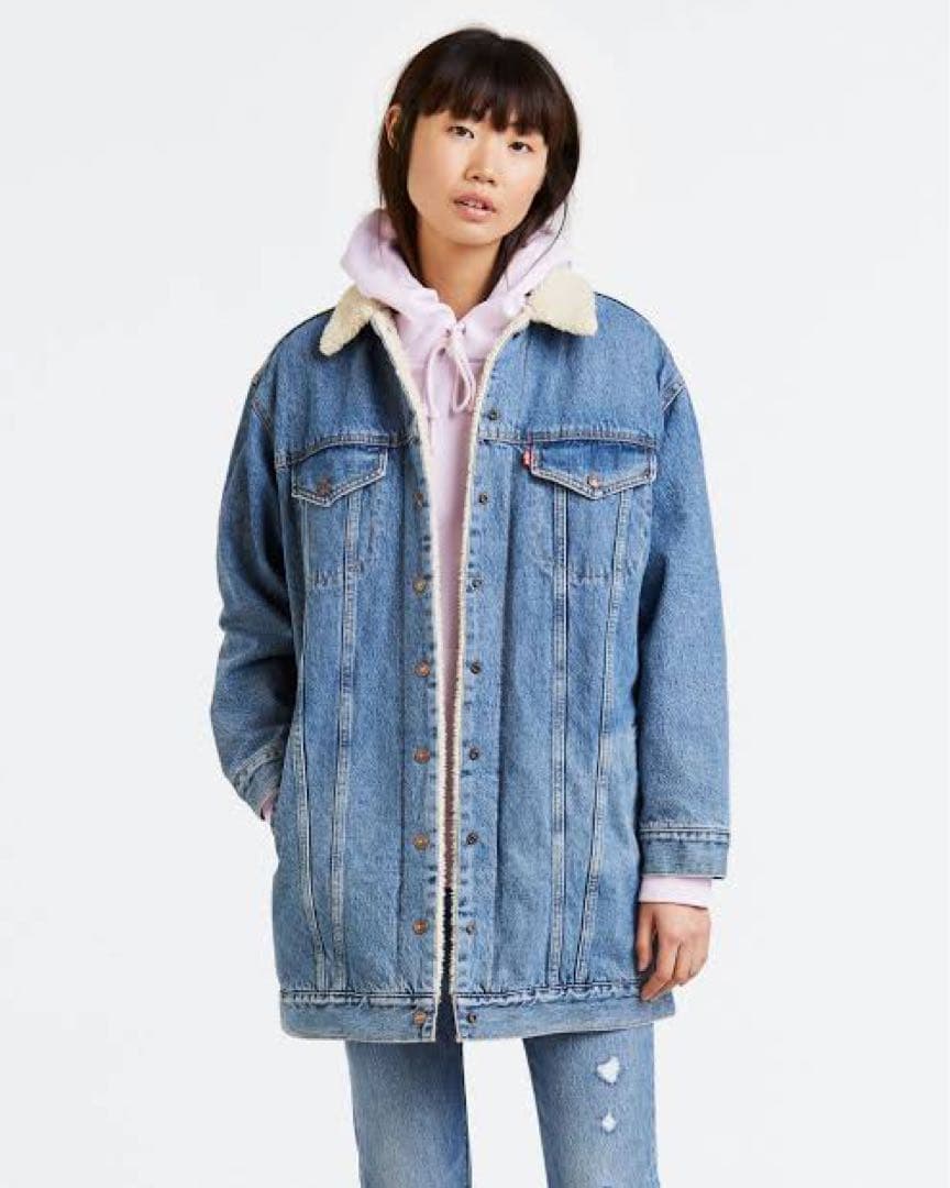 新品未使用★リーバイスプレミアムデニムジャケットボアジャケットロング丈