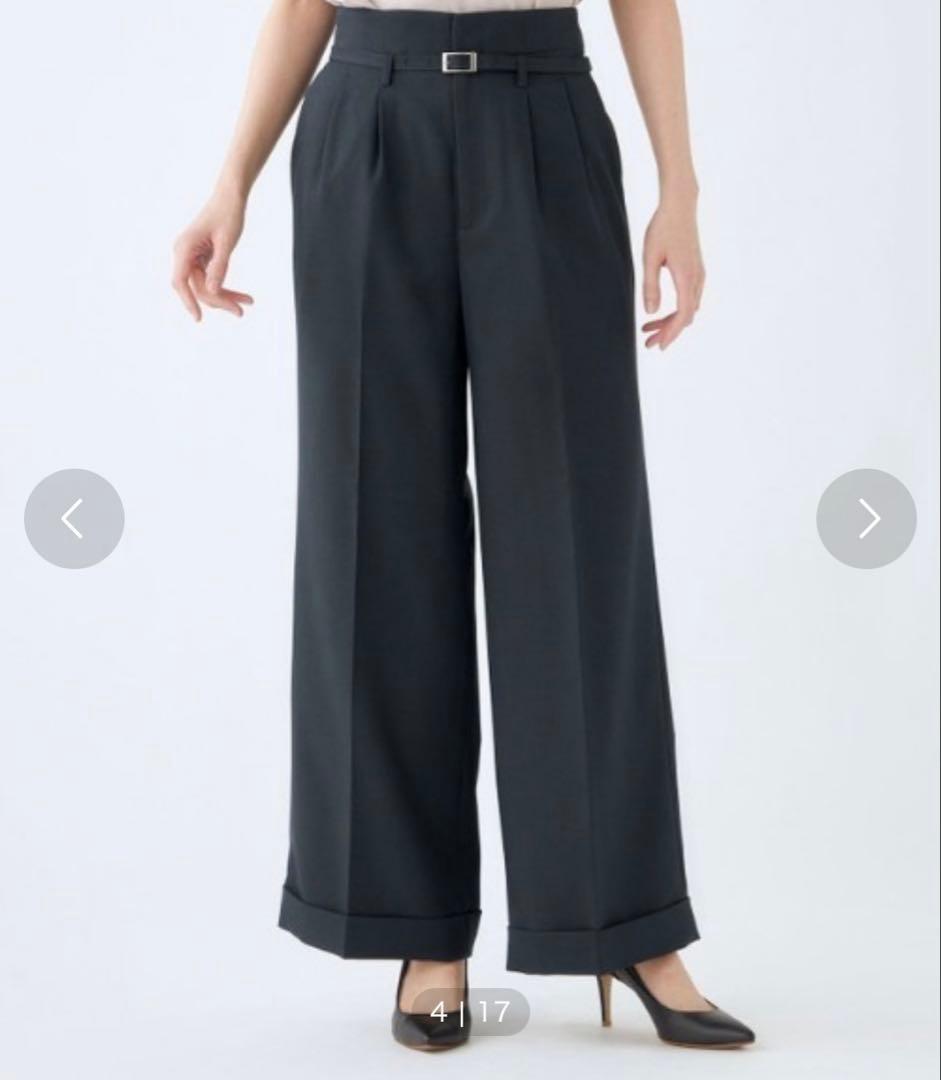 【美品】SUIT SELECT洗えるスーツセット ダブルジャケット&ワイドパンツ