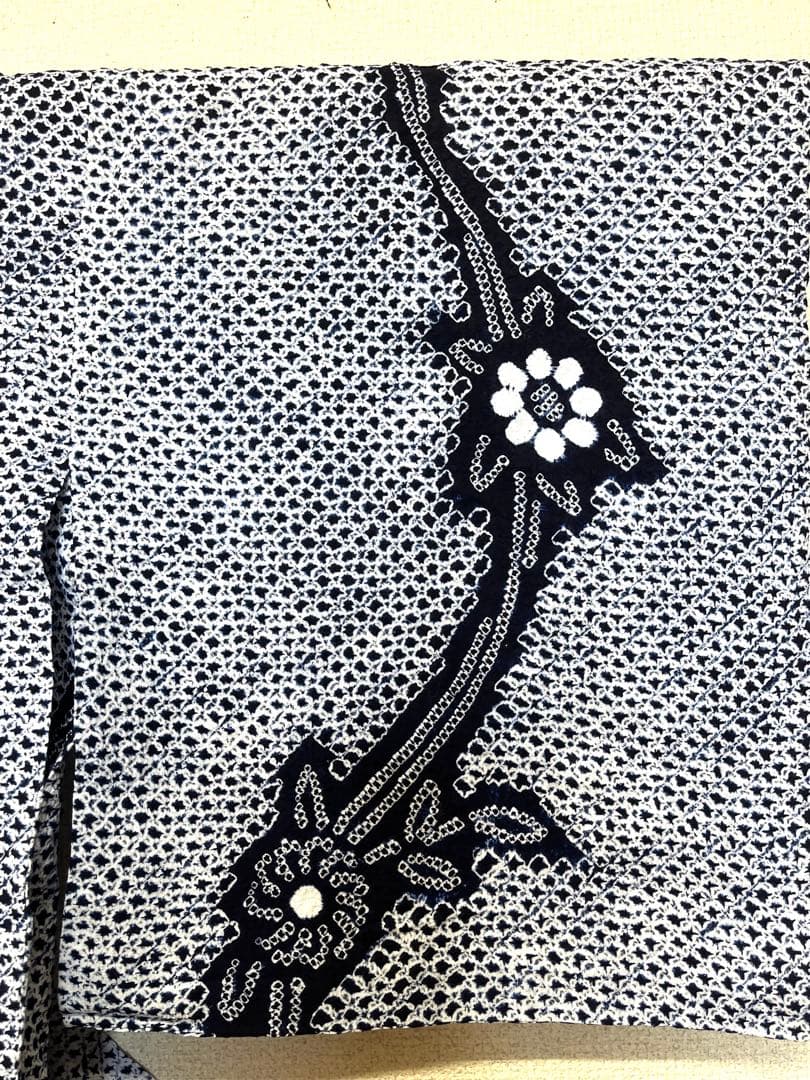 有松鳴海絞り　浴衣　色無し　（223）