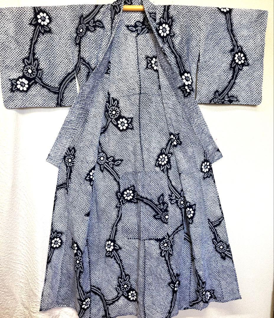 有松鳴海絞り　浴衣　色無し　（223）