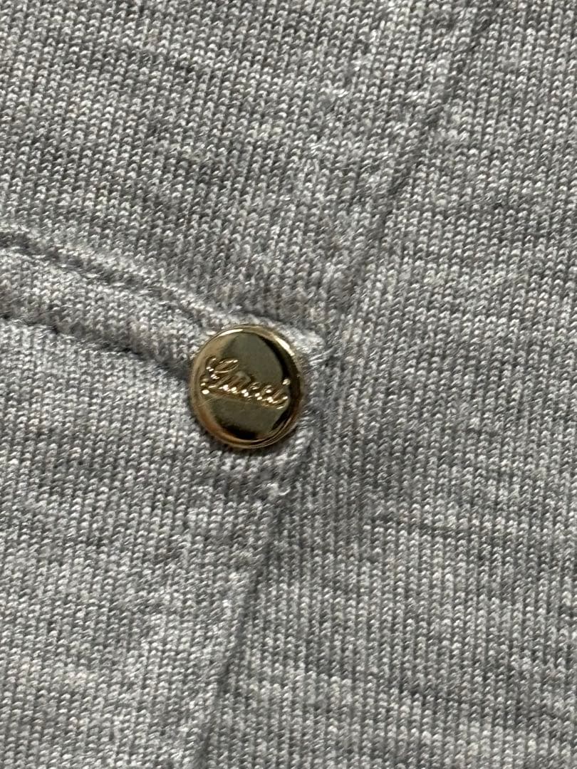 美品 GUCCI レディース フード パーカー グレー 金ラメ