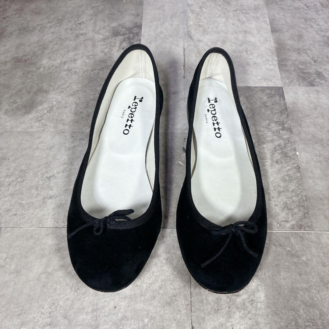 【良品】✨repetto バレエシューズ　フラットパンプス　BK 23cm
