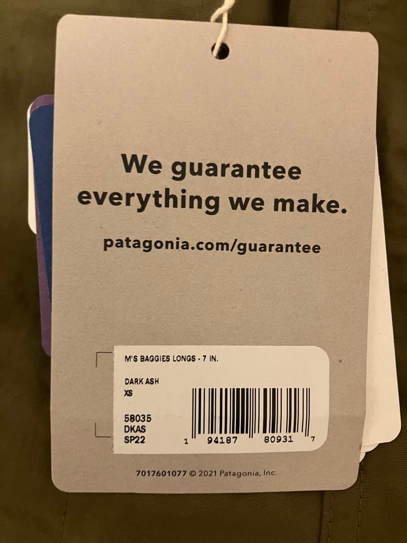 パタゴニア バギーズロング 7インチ XS ダークアッシュ