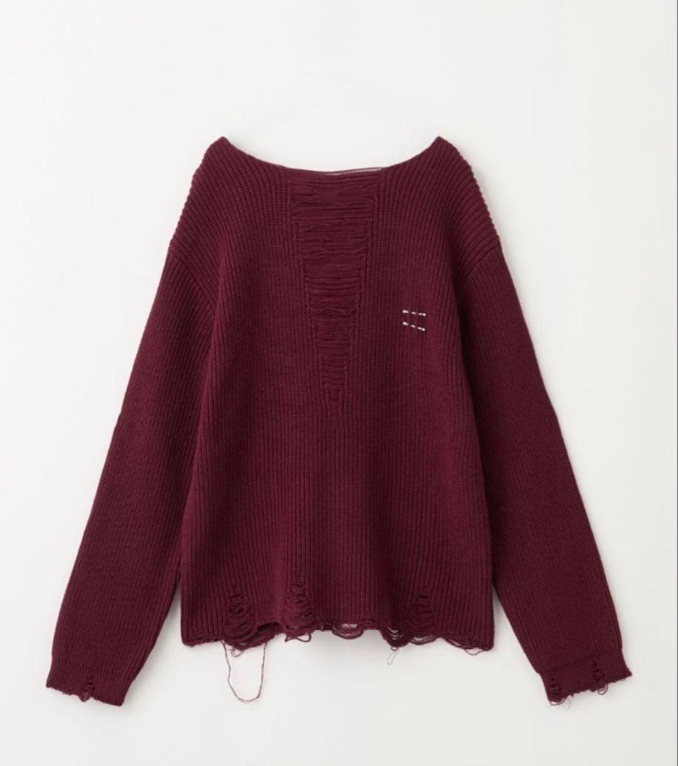 【最安値】Pierced Damage Knit / ピアスダメージニット M