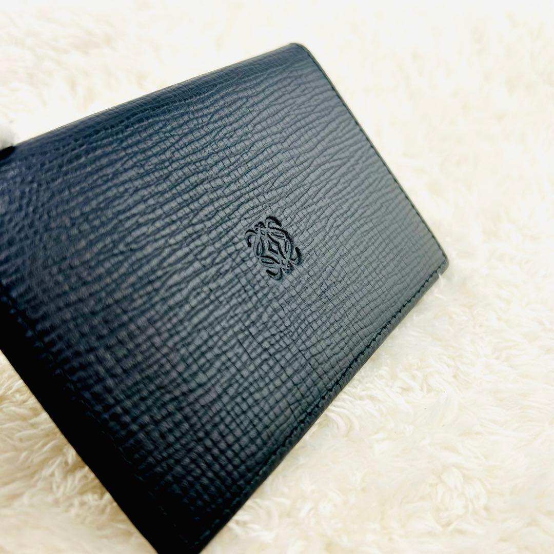 ✨極上美品✨　ロエベ　カードケース　名刺入れ　アナグラム　レザー　ブラック