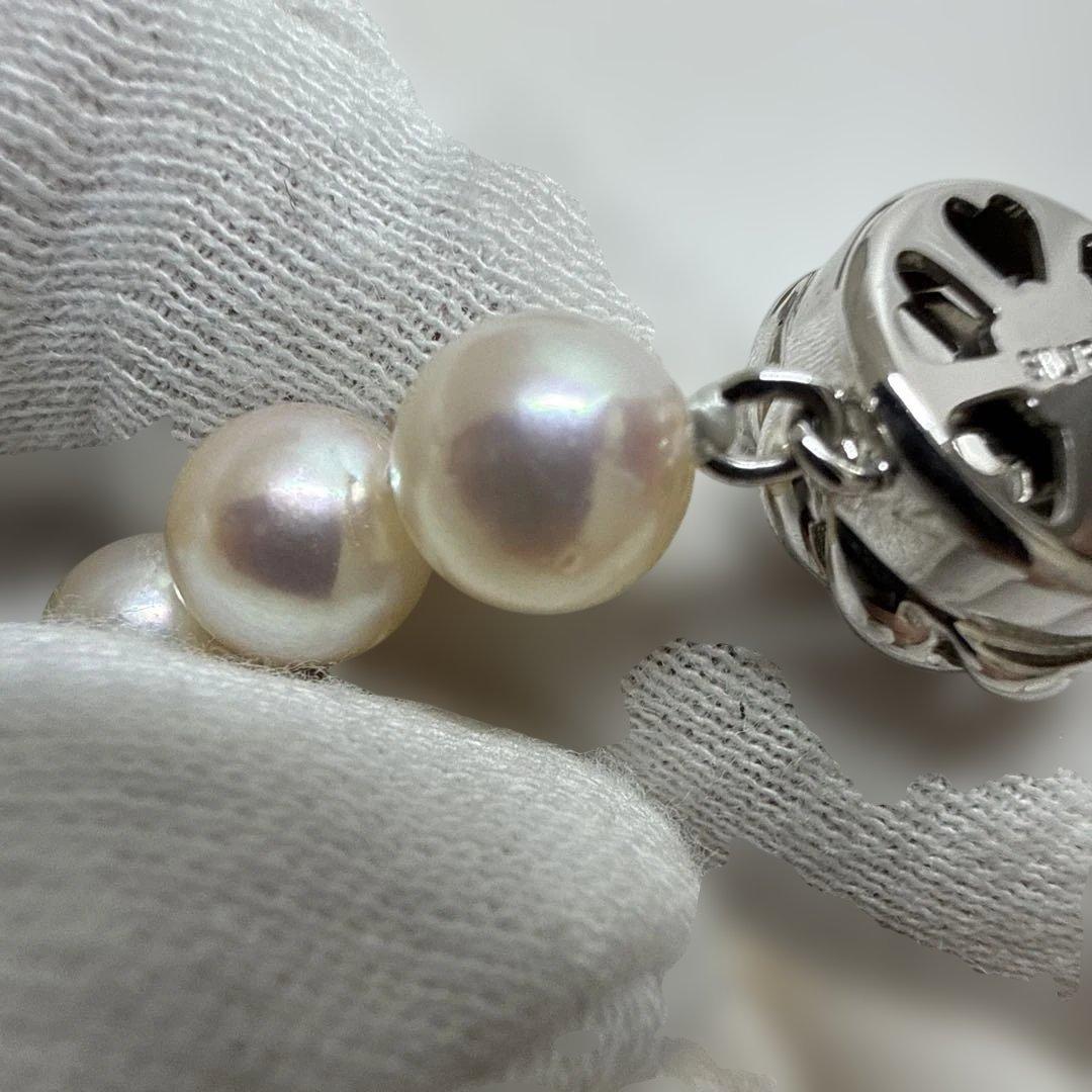 真珠 約7.2-7.4mm珠　シルバー クラスプ ネックレス　☺︎