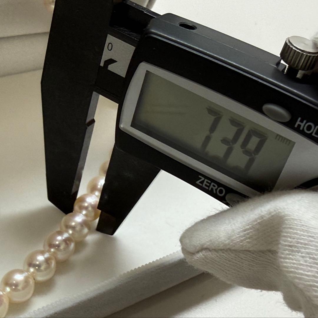 真珠 約7.2-7.4mm珠　シルバー クラスプ ネックレス　☺︎