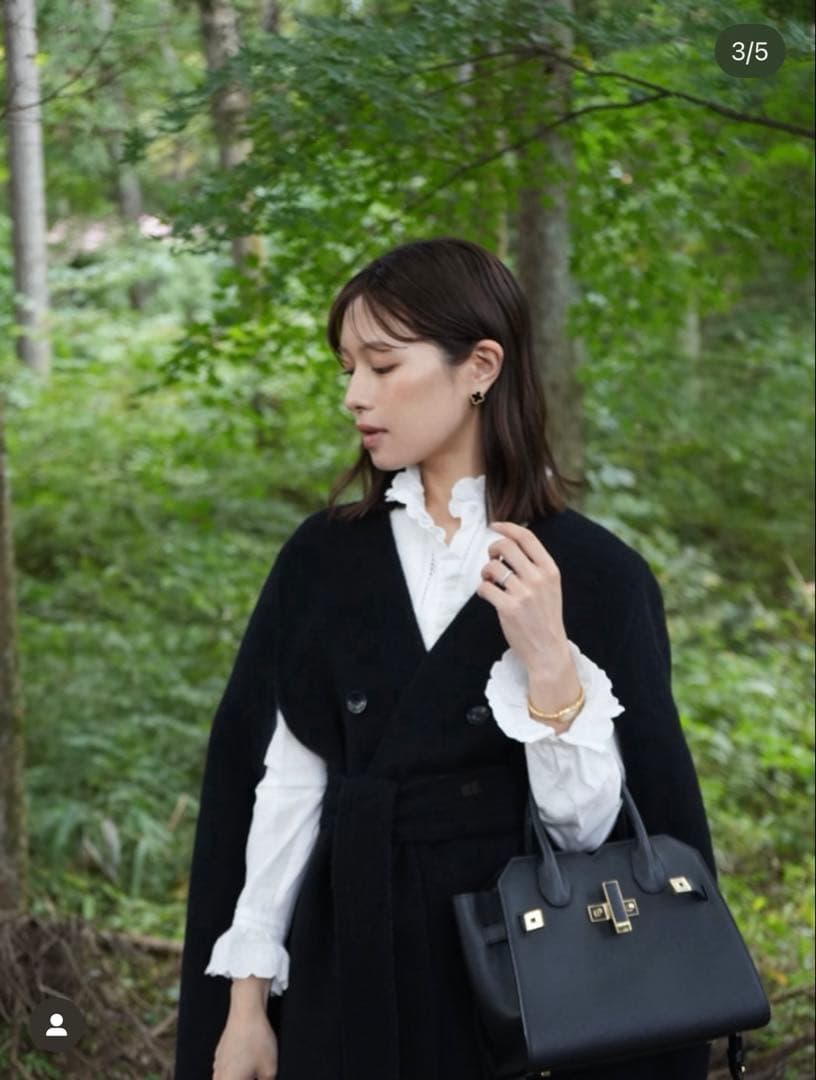 LAUBE BLANC リバーシブルポンチョ♡美品