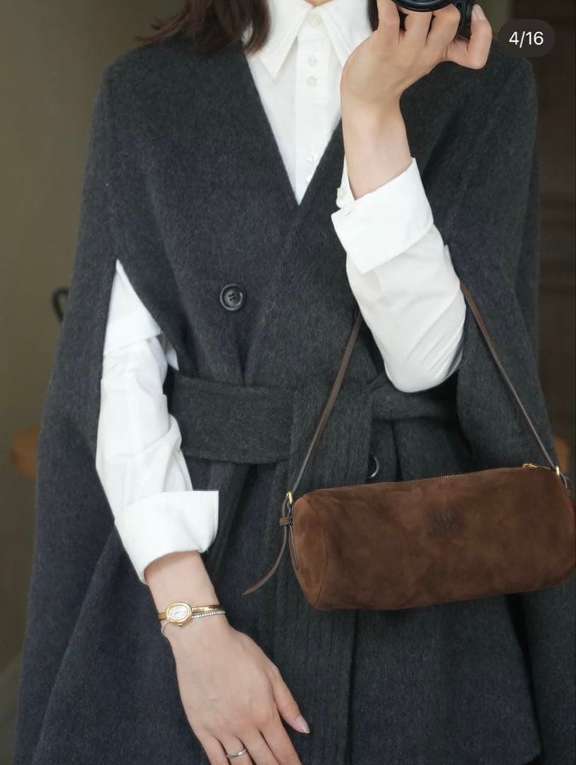 LAUBE BLANC リバーシブルポンチョ♡美品