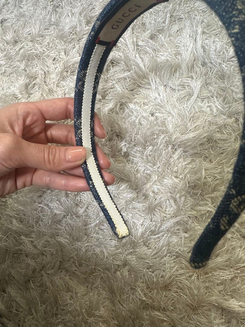 GUCCI ネイビー デニム ヘアバンド