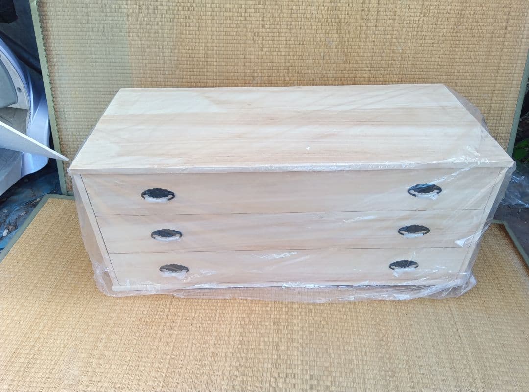 総桐衣装タンス　TSUDA 木製 3段衣装ケース　桐タンス